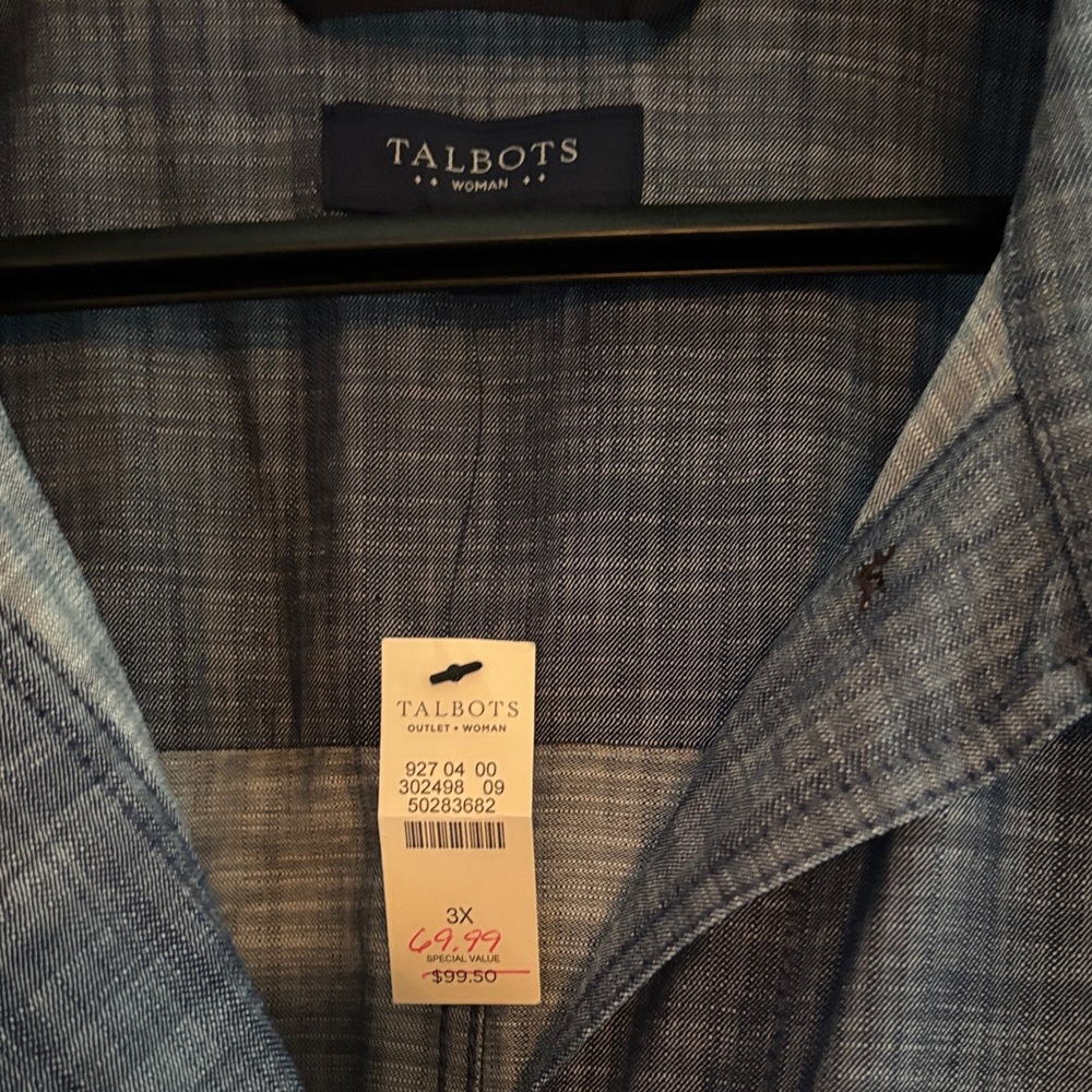 Talbots Women's denim Sleeveless Blouse - Picture 2 of 2